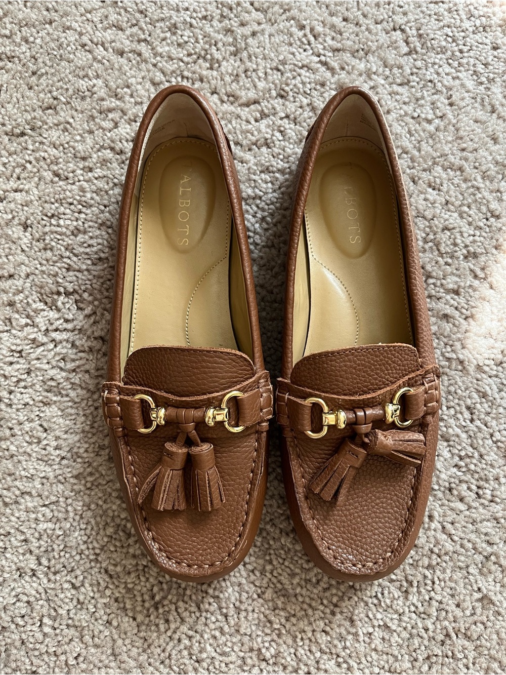NWOT Talbots Brown Leather Tassel Loafers 6.5